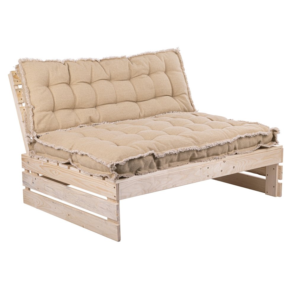 Palletkussen RAFFELED Natural - 120 X 40 X 8 Cm