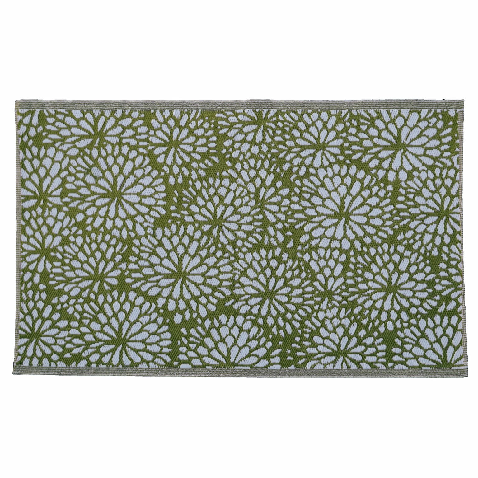  Buitenkleed Flower Geel/Groen - 120 X 180 Cm