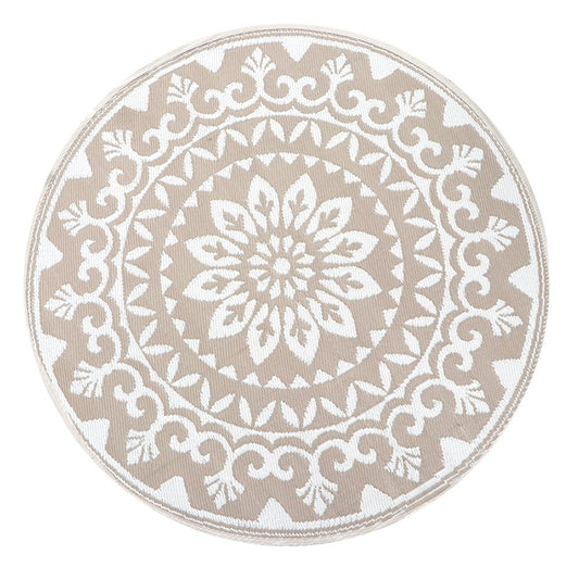  Buitenkleed Rond Mandala / Palm Design - ⌀ 150 Cm