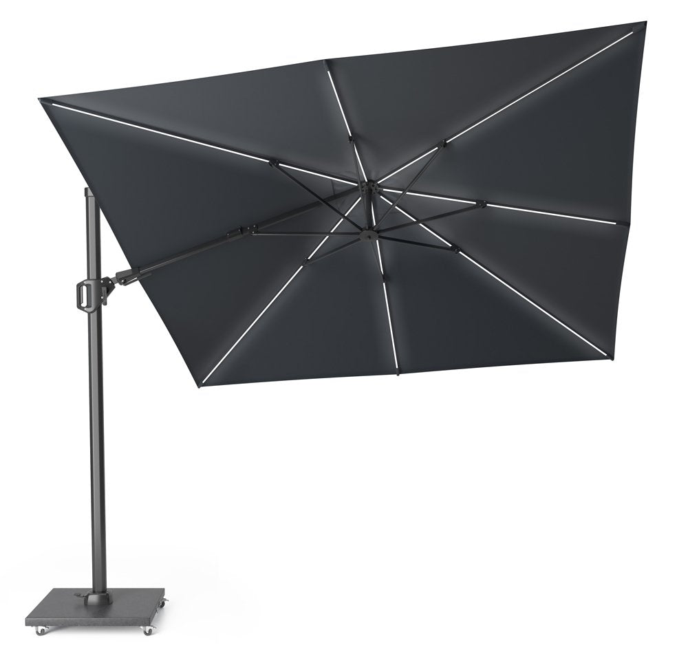  Platinum Zweefparasol Challenger T² Glow 300 X 300 Cm Antraciet