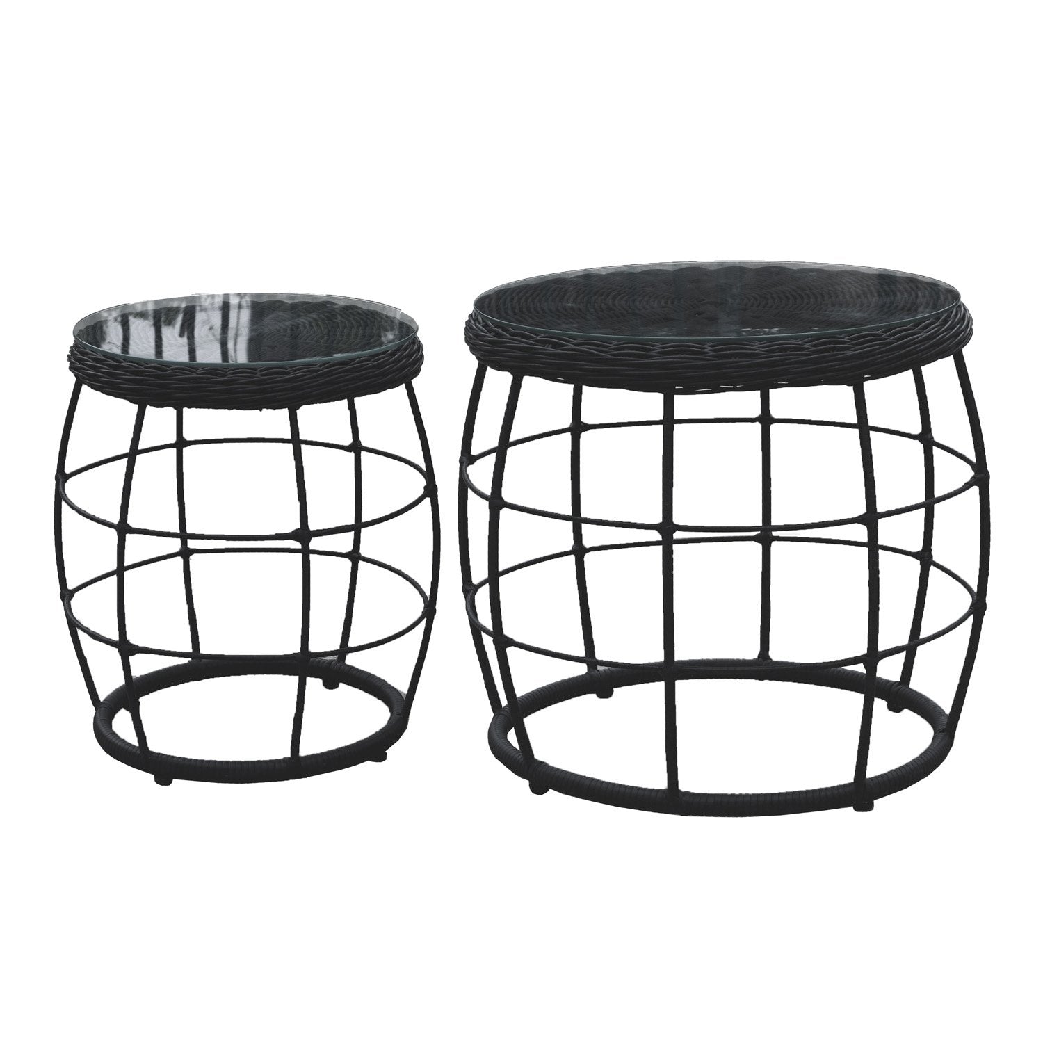  Royal Seasons COCOON Bijzettafel Zwart - Set Van 2