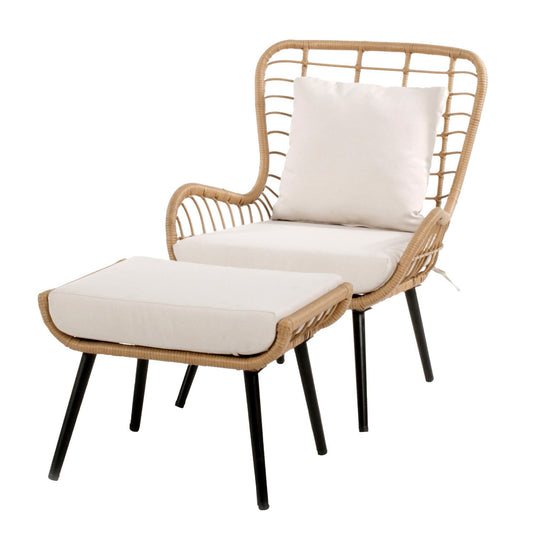  Royal Seasons COCOON Vlinderstoel Met Voetensteun Natural