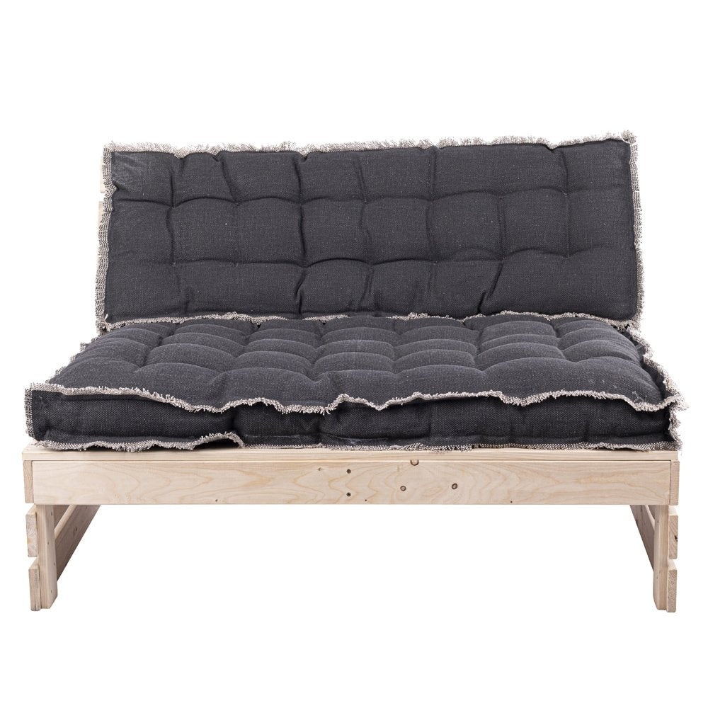  Palletkussen RAFFELED Dark Grey - 120 X 40 X 8 Cm