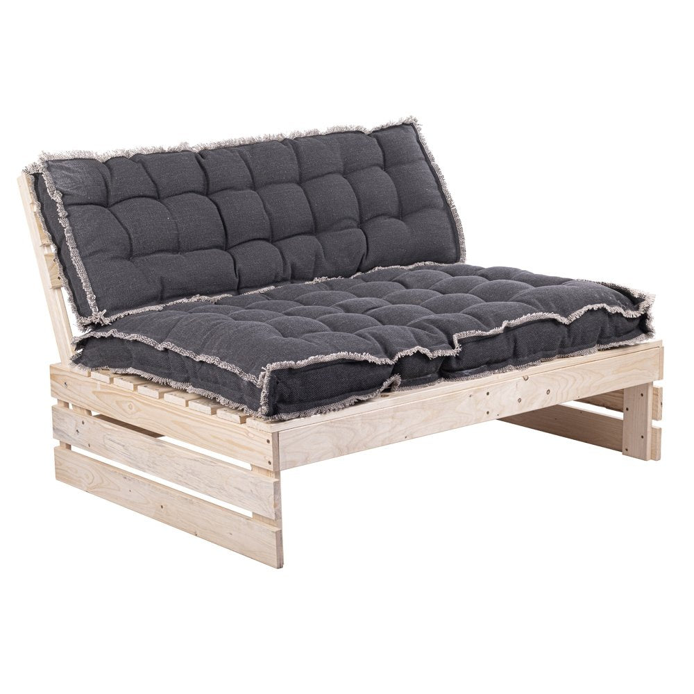  Palletkussen RAFFELED Dark Grey - 120 X 40 X 8 Cm