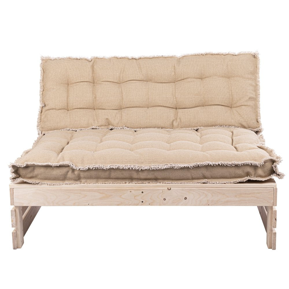  Palletkussen RAFFELED Natural - 120 X 40 X 8 Cm